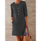 Knee-Length Linen Dress | Simple and Elegant Autumn Style | Comfortable Fit