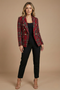 Women's double-breasted plaid blazer jacket