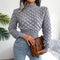 Crossed knit top with texture and color