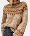 Damski sweter dziany z wzorem Fair Isle - Hiver