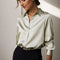 Satin blouse | Elegant women's blouse, straight cut with subtle shine