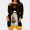 Kapucnis Halloween ruha kísértet- és tök mintával nyomtatva