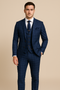 Luxusní kostýmy s modrým károvaným vzorem Slim Fit s klopami na podzim