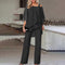 Ensemble 2 pièces pour femmes, épaules froides, polyester fluide