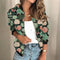 Veste zippée imprimée pour femme - Veste légère et élégante pour le printemps/l'automne