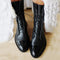 Lace-up leather ankle boots for women