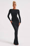Robe longue échancrée automnale