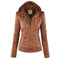 Women's Hooded Leather Jacket - Autumn Edition