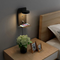 LED wall sconce with shelf and built-in USB charger