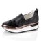 Baskets Femme Cuir Noir Confort Quotidien Semelle Épaisse