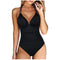 Maillot une pièce femme V profond bonnets moulés style élégant été 2025