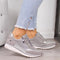 Baskets femme grises en cuir pour marche quotidienne