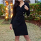 FrenchEmily - elegant cocktail dress with buttons for autumn