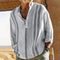 Chemise en lin rayée pour homme, style décontracté