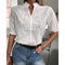 Blouse en Dentelle Blanche pour Femme, Élégante et Chic