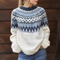 Sweter z dzianiny typu nordyckiego dla kobiet