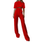Fran | Two-piece women's set | Wide-leg pants & O-neck top with 3/4 sleeves