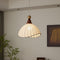 Závesná lampa s textilným tienidlom Drevený stropný luster