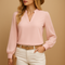 Elegant women's top with V-neck – stylish blouse for work or a casual look