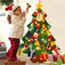 Christmas wall tree with lights and felt ornaments