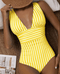 Maillot de Bain Élégant à Rayures pour Femmes