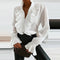 Blouse en mousseline de soie ruchée tendance pour femmes - Édition Automne