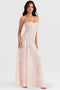 Kira Long Dress for Women – Elegant Black Lace Dress Adorned with Flowers and a Flattering Cut