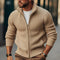 Cardigan classique en tricot thermique à fermeture éclair pour hommes